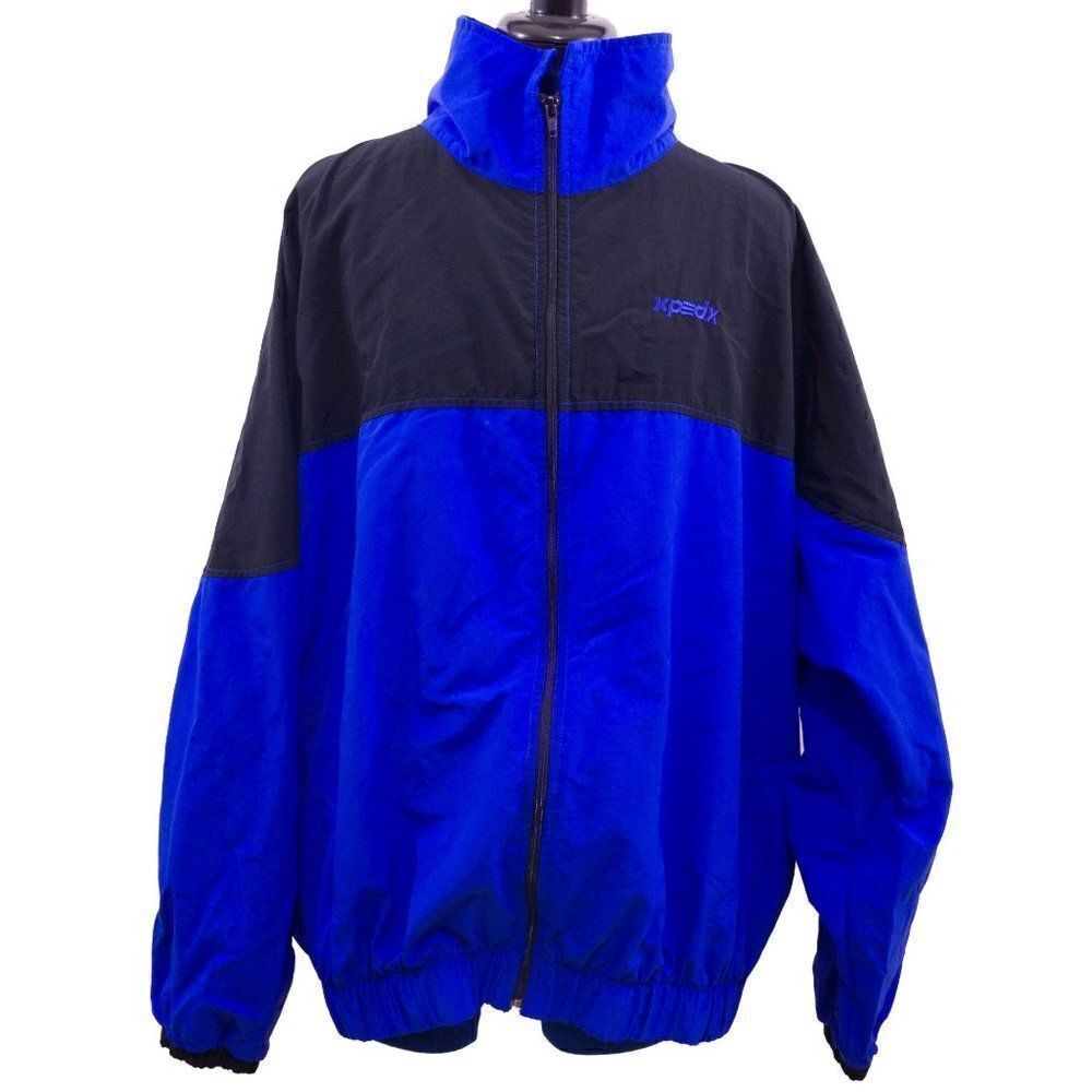 Turfer Sportwear XL  Blue and Black Full Zip Windbreaker